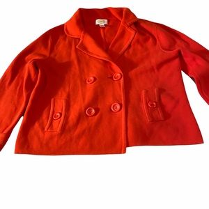 Talbots 100% Cotton Double Breasted jacket Red Sz XL